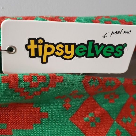 Tipseyelves NWT Men's Beer Bottle Opener Red and Green Holiday Sweater - Picture 3 of 8